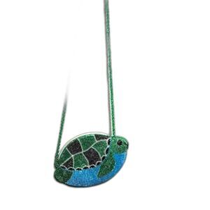 Small Purse Clutch Women's Blue Green sea Turtle Beaded Bag Crossbody Vacation
